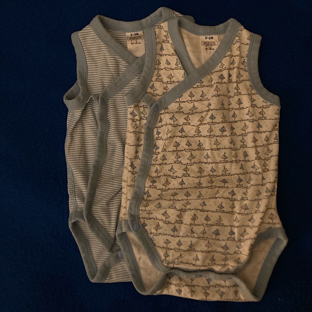 Two Sleeveless Wrap-Style Onesies